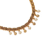 Royal Temple Choker with Dangling Pearls. Gold necklace and earrings set. Best for festive, ethnic looks & minimal ethnic looks.