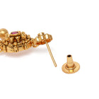 Royal Temple Choker with Dangling Pearls. Gold necklace and earrings set. Best for festive, ethnic looks & minimal ethnic looks.