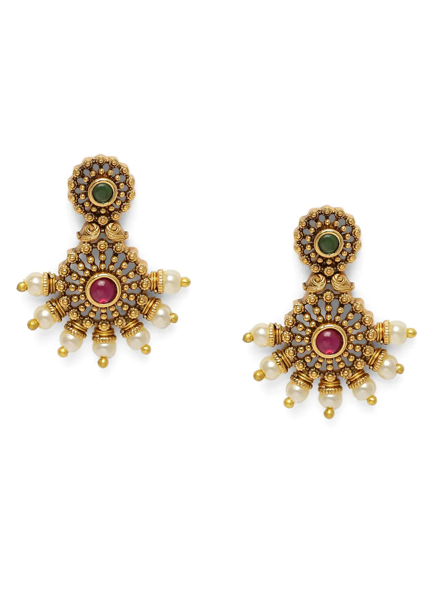 Heritage Ruby Accents Bridal Necklace Set