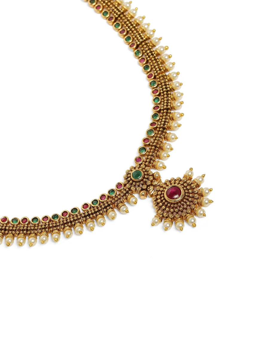 Heritage Ruby Accents Bridal Necklace Set