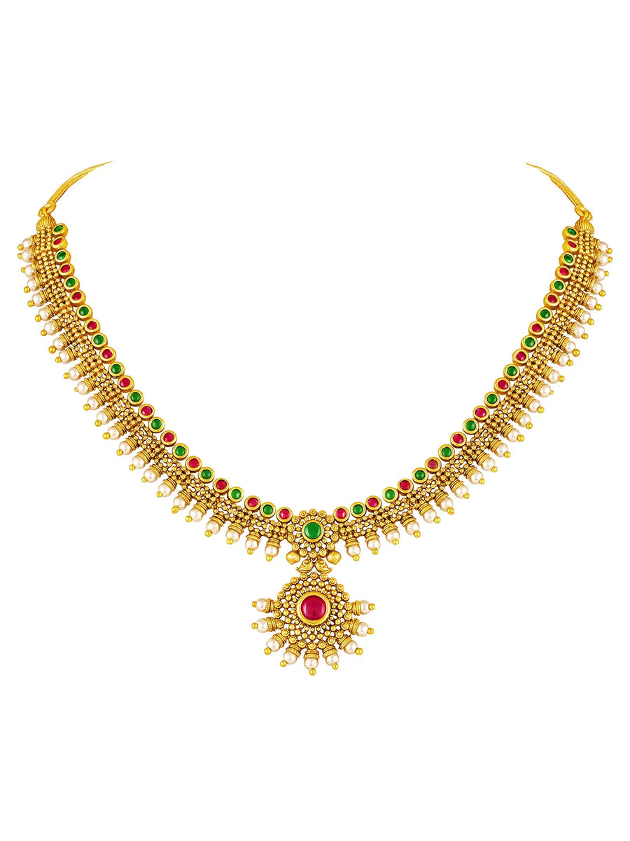 Heritage Ruby Accents Bridal Necklace Set