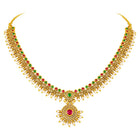 Heritage Ruby Accents Bridal Necklace Set