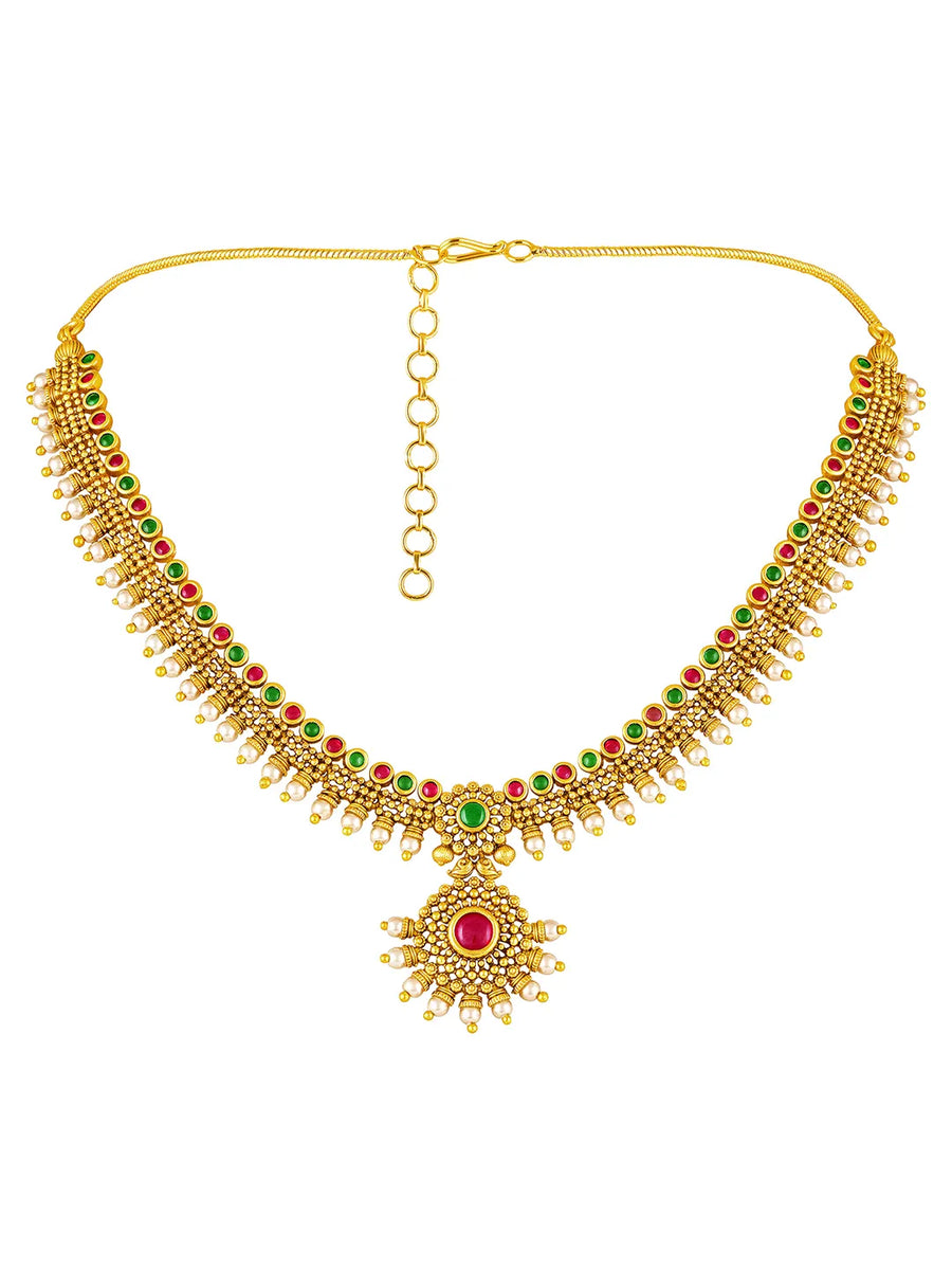 Heritage Ruby Accents Bridal Necklace Set