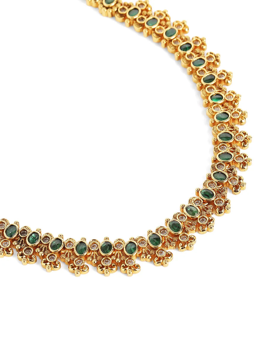 Emerald Glow Faux Kundan Necklace Set