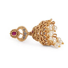 Exquisite Faux Ruby Jhumka Necklace Set