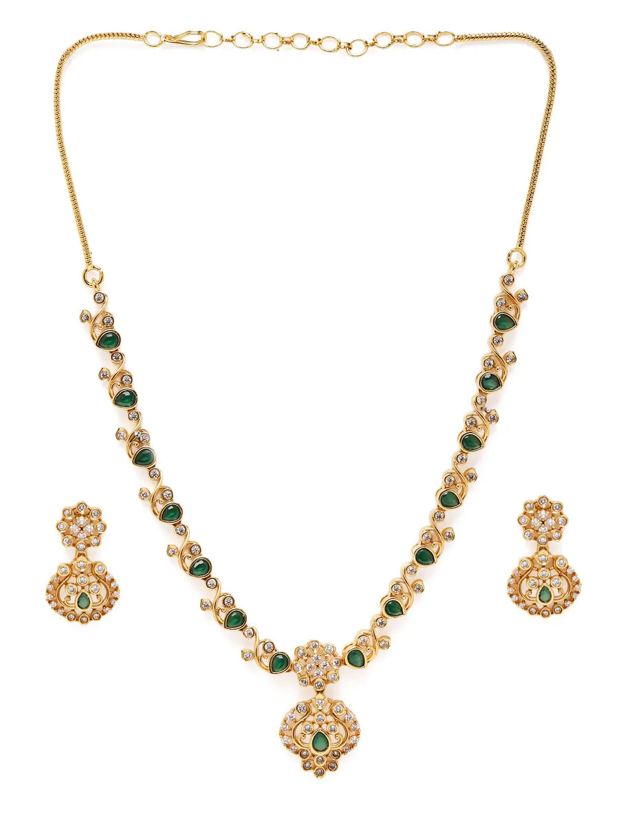 Statement Leaf Motif Necklace Set