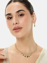 Elegant Emerald Drop CZ Necklace Set