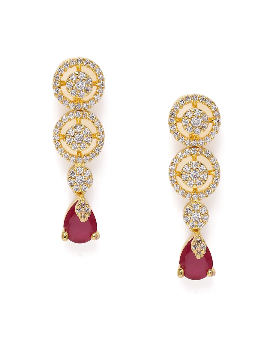 Elegant Emerald Drop CZ Necklace Set