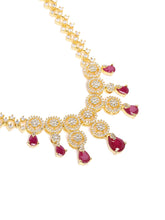 Elegant Emerald Drop CZ Necklace Set