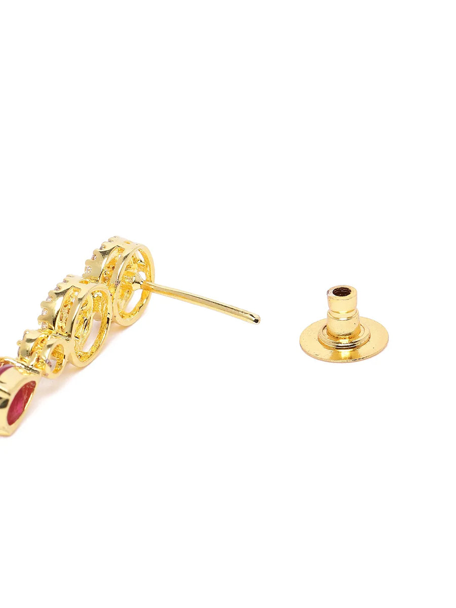 Elegant Emerald Drop CZ Necklace Set