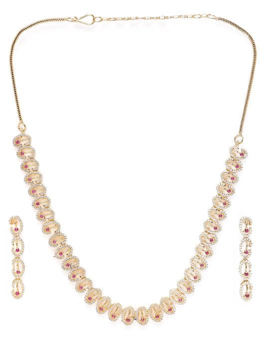 Gleaming Linked Loops Necklace Set