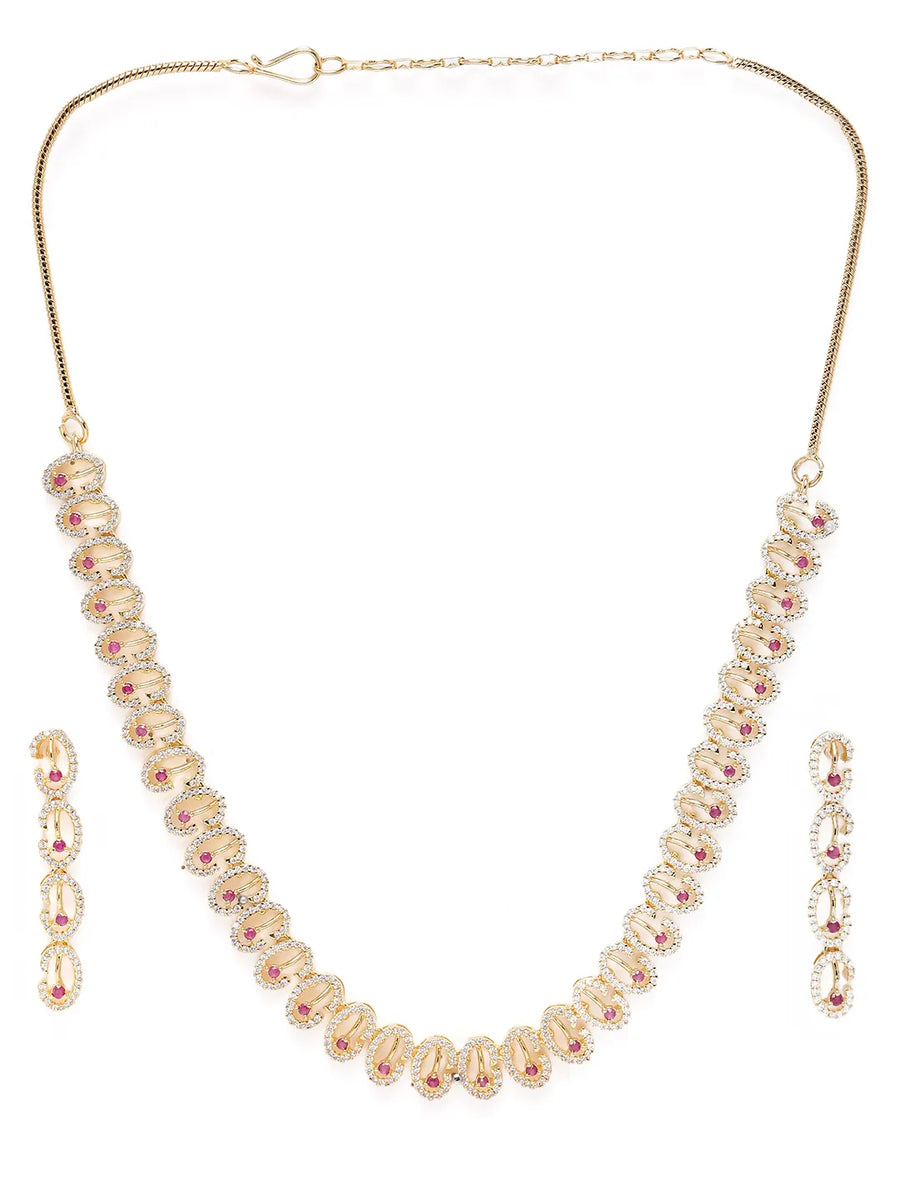 Gleaming Linked Loops Necklace Set