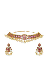 Faux Ruby and Pearl Royalty Necklace Set