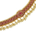 Faux Ruby and Pearl Royalty Necklace Set