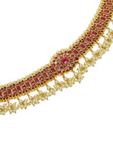 Faux Ruby and Pearl Royalty Necklace Set