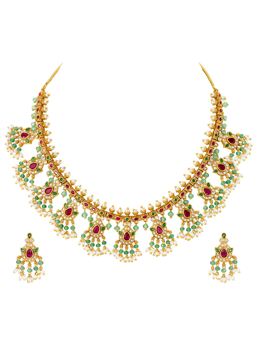 Modern Royal Guttapusalu South Indian Necklace Set