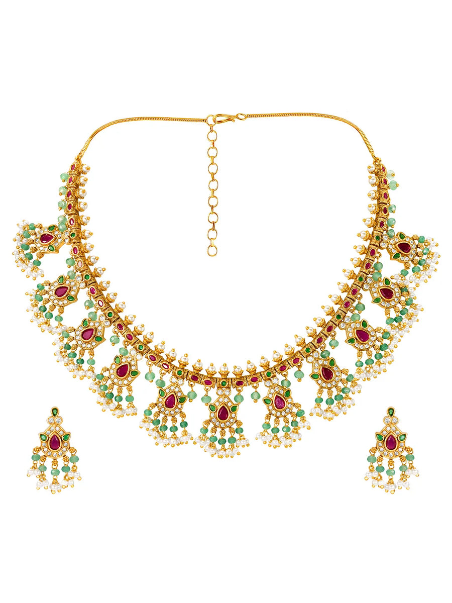 Modern Royal Guttapusalu South Indian Necklace Set
