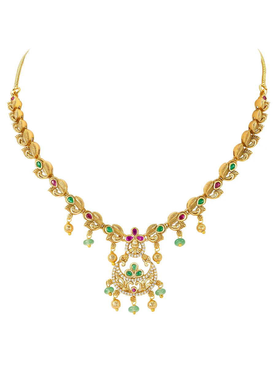 Heritage Temple Style Motif Gold Necklace Set