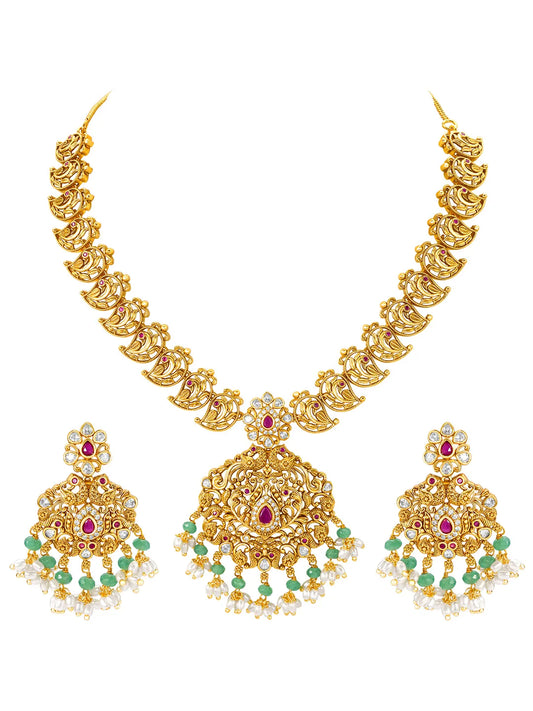Heritage Kari Motif Gold Royal Temple Set