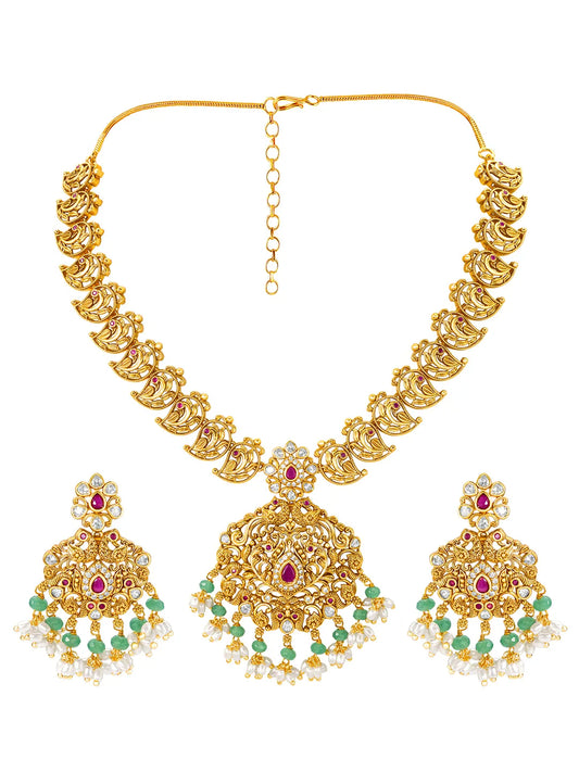 Heritage Kari Motif Gold Royal Temple Set