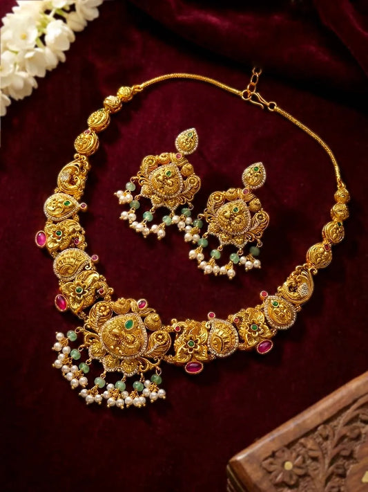 Royal South Indian Style Antique Necklace Set