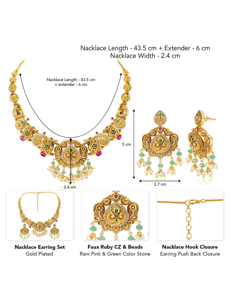 Royal South Indian Style Antique Necklace Set