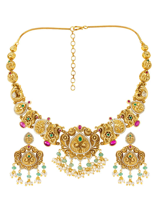 Royal South Indian Style Antique Necklace Set