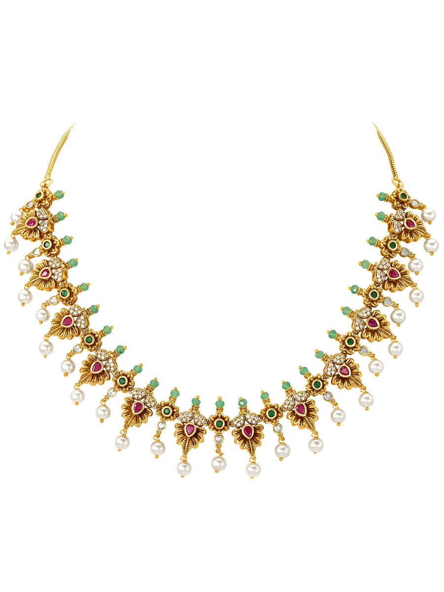 Heirloom Temple Pearl Drop Necklace Set