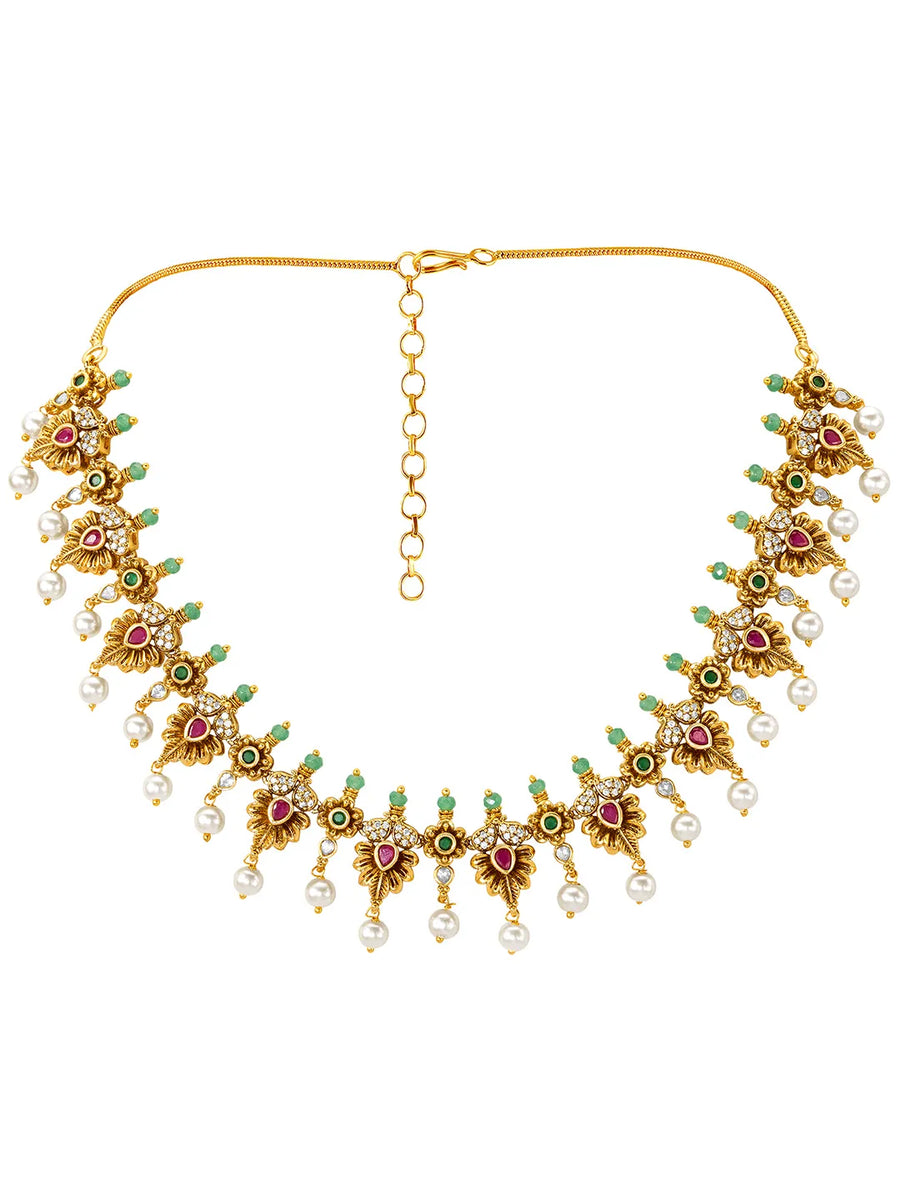 Heirloom Temple Pearl Drop Necklace Set