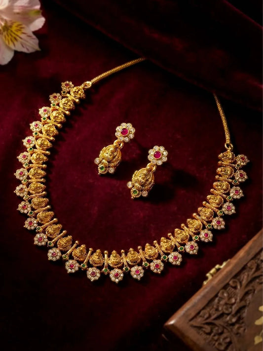 Sacred Lakshmi Temple Necklace Set