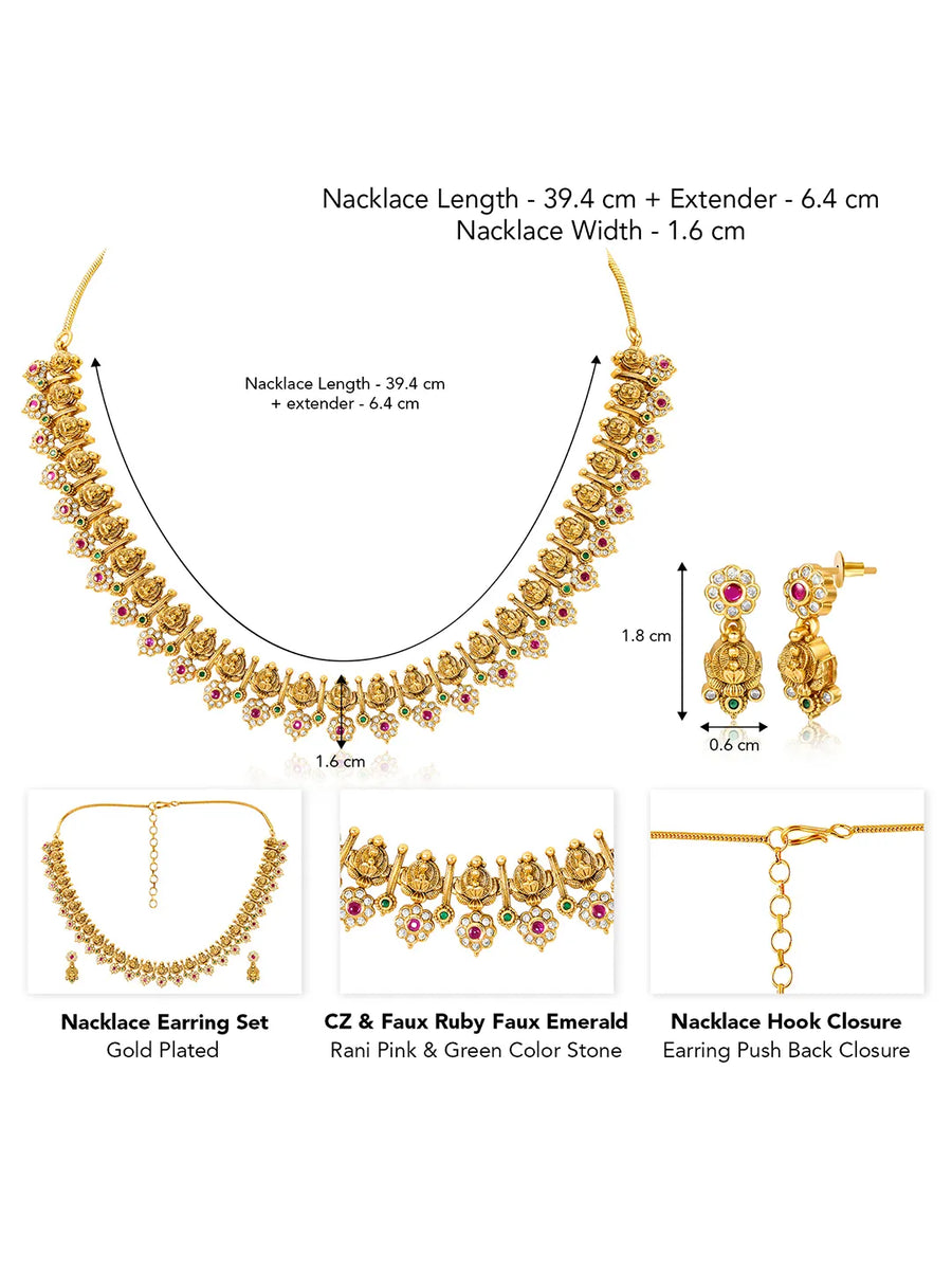 Sacred Lakshmi Temple Necklace Set
