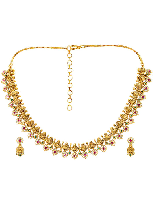 Sacred Lakshmi Temple Necklace Set