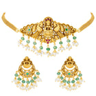 Antique Lakshmi Gold Choker Set with Pearls