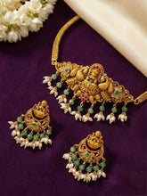 Antique Lakshmi Gold Choker Set with Pearls