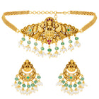 Antique Lakshmi Gold Choker Set with Pearls