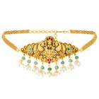 Antique Lakshmi Gold Choker Set with Pearls
