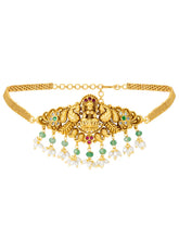 Antique Lakshmi Gold Choker Set with Pearls