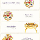 Navratna-Inspired Multicolour Gold Plated Ring
