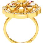 Navratna-Inspired Multicolour Gold Plated Ring