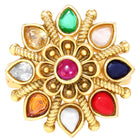 Navratna Floral Royale Traditional Ring