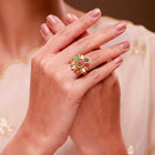 Navratna Floral Royale Traditional Ring