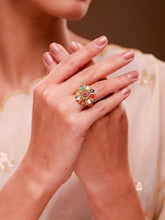 Navratna Floral Royale Traditional Ring