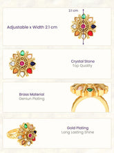 Navratna Floral Royale Traditional Ring
