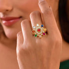Navratna Chakra SZ Studded Statement Ring