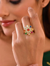 Navratna Chakra SZ Studded Statement Ring