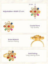 Navratna Chakra SZ Studded Statement Ring