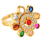 Navratna Chakra SZ Studded Statement Ring