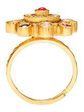 Navratna Chakra SZ Studded Statement Ring