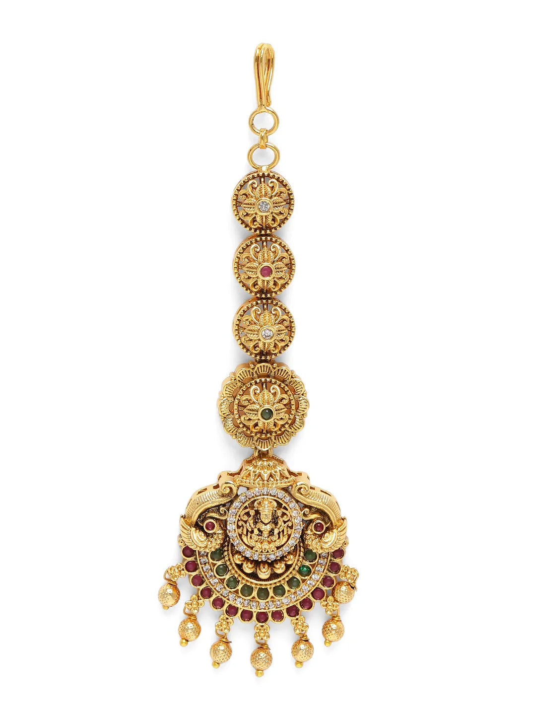Temple Art Inspired CZ Maangtikka