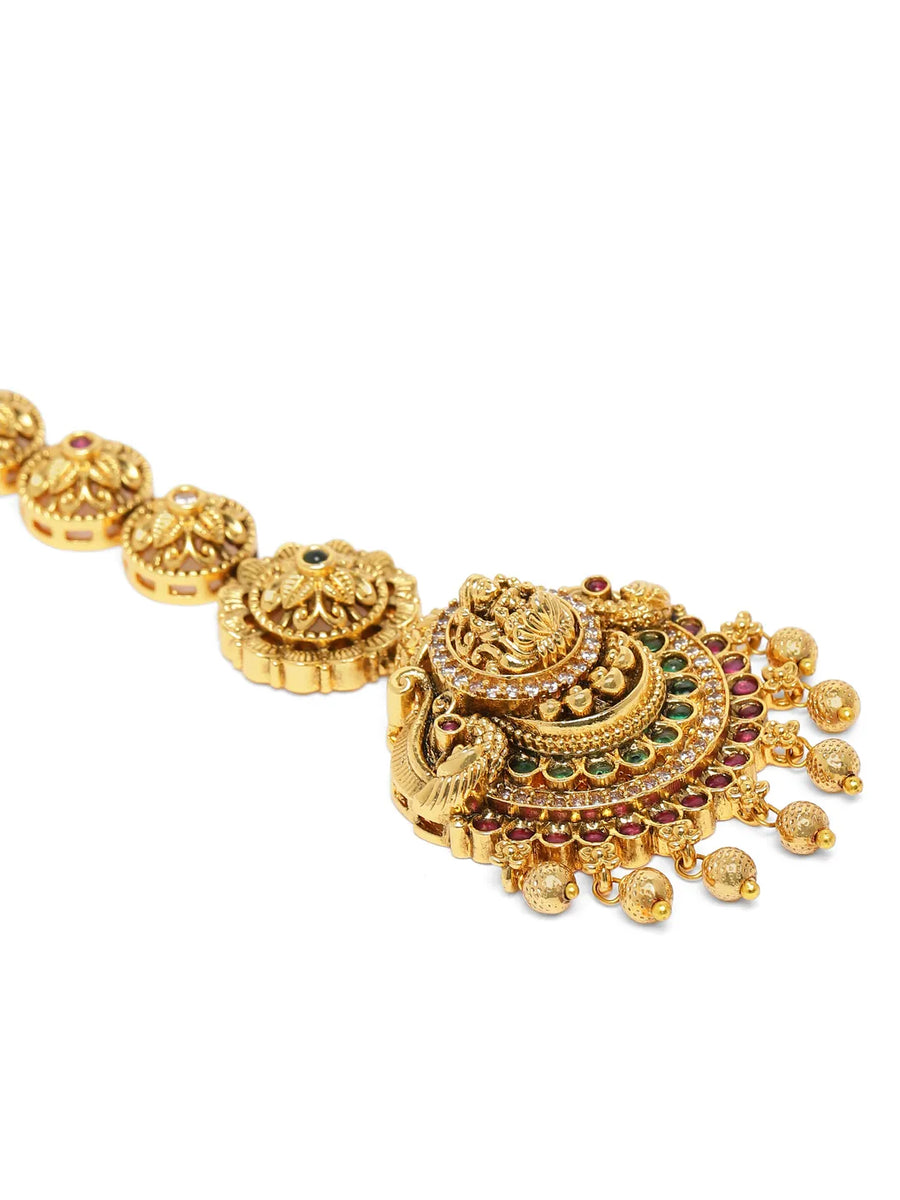 Temple Art Inspired CZ Maangtikka